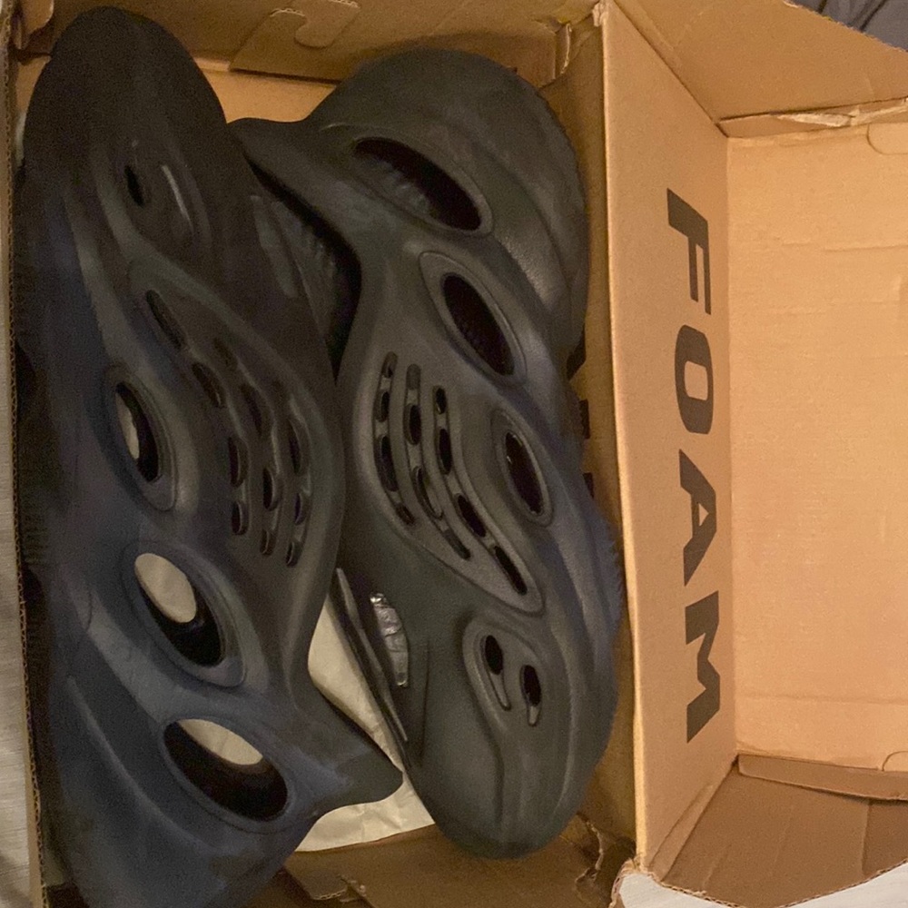 Navy blue and black yeezy